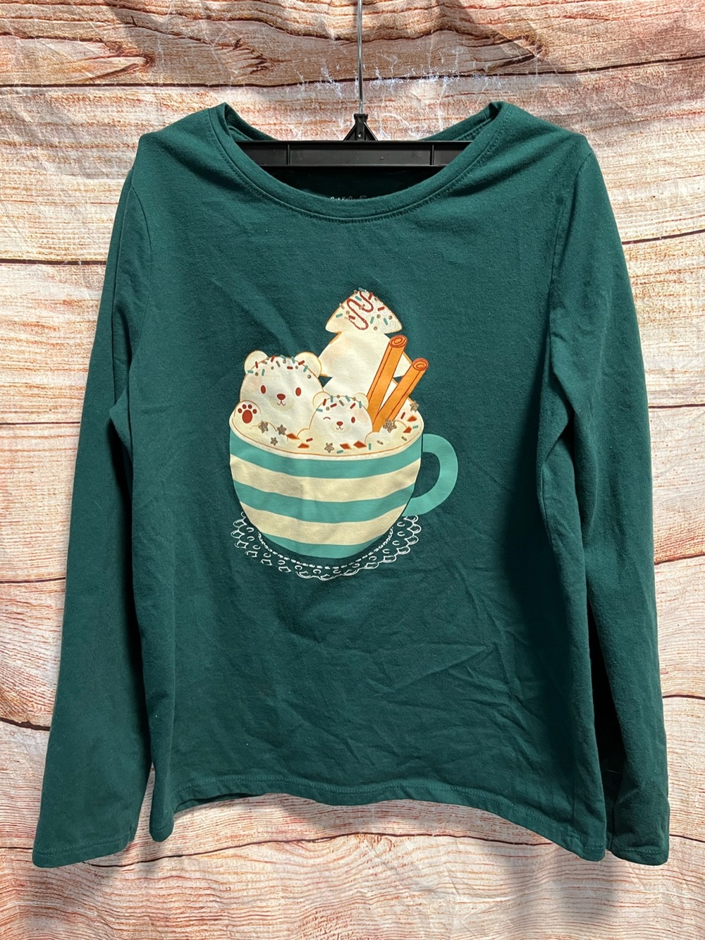 Cat & Jack winter hot chocolate shirt-Girls 10/12